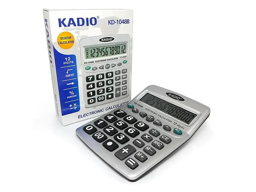 Калькулятор настольный CAL-1048, 12 разрядов, питание 1xAA, большие клавиши, серый корпус Одесса - изображение 1