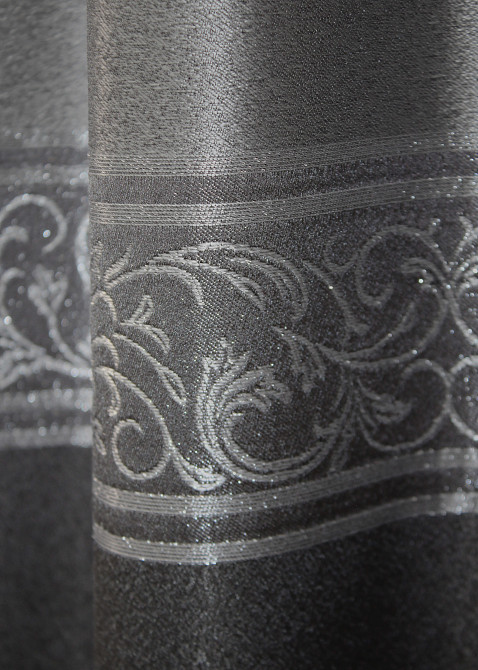 Комплект готовых штор VR-Textil ANZIO № 1469ш Серебристый с графитовым 140х290 см 2 шт (33-0336) Киев - изображение 8