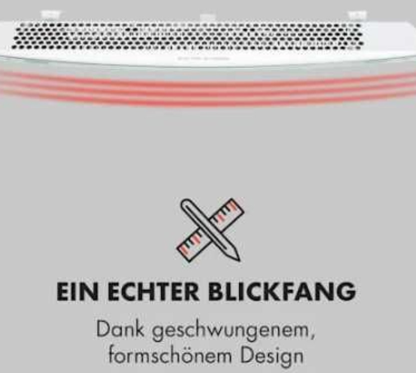 Изогнутый  сенсорный конвектор обогреватель Klarstein Киев - изображение 2