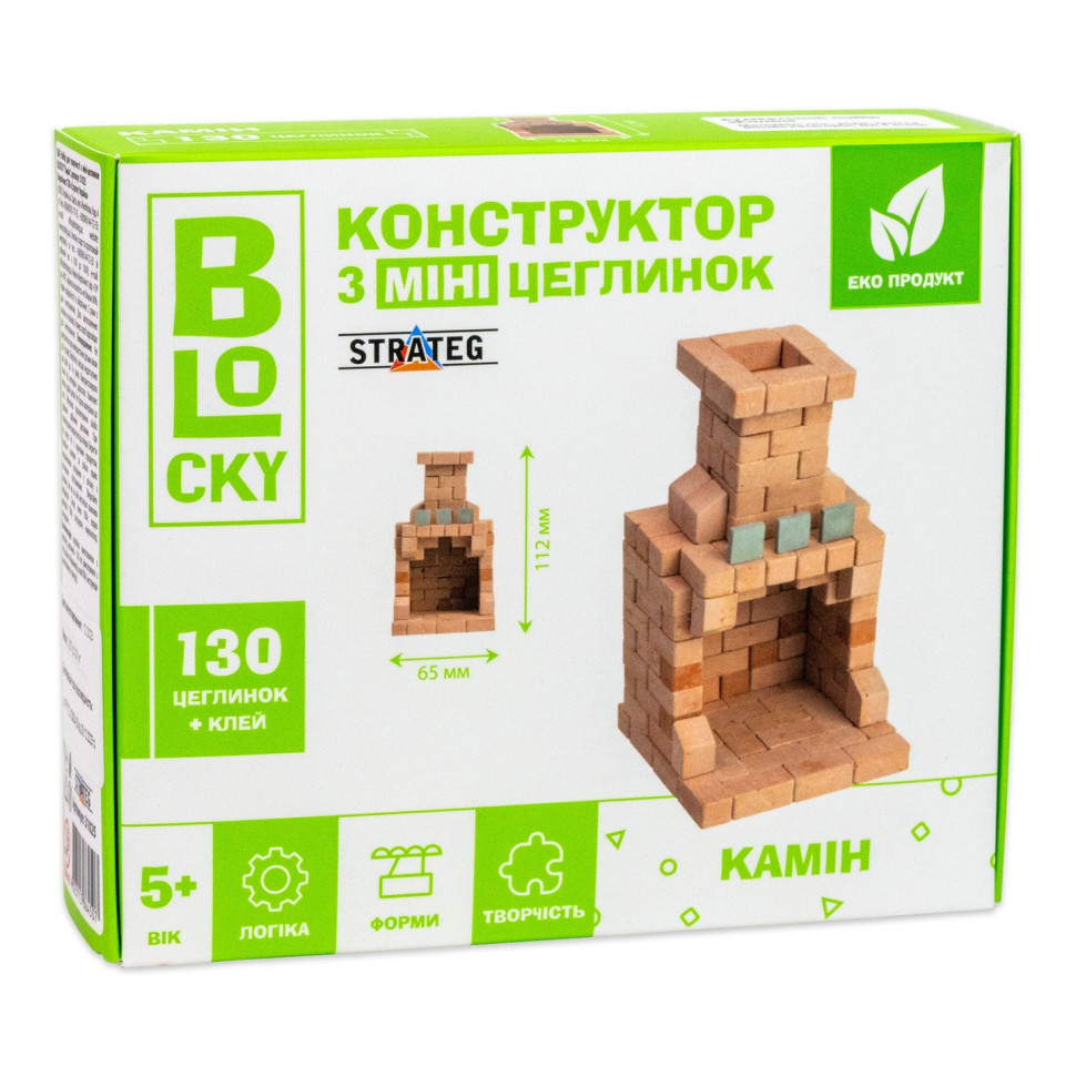 Будівельний набір для творчості з міні-цеглинок BLOCKY Камін 31025, 130 цеглинок Вінниця - фото 1