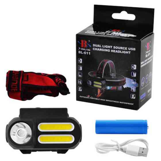 Головной фонарь аккумуляторный светодиодный мощный NF-1804/611-1LM+2COB, Фонарик диодный налобный JZ-81 Ивано-Франковск