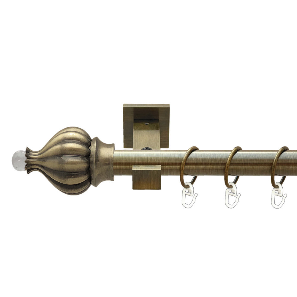 Карниз Orvit Таджа-Кристал металевий однорядний техно гладка труба кільце металеве Антик 25 мм 300 см Львов - изображение 1