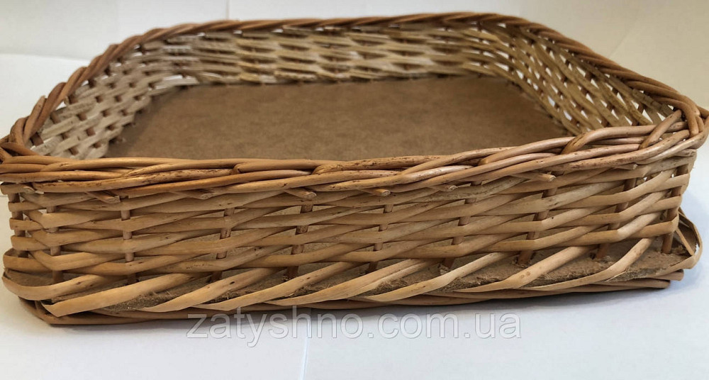 Лоток плетений із лози 30*30*7 Київ - фото 3