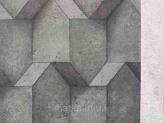 Обои виниловые на флизелине AS creation The Bos 0.53х10 геометрия фигуры структурные черные серые 3д Киев