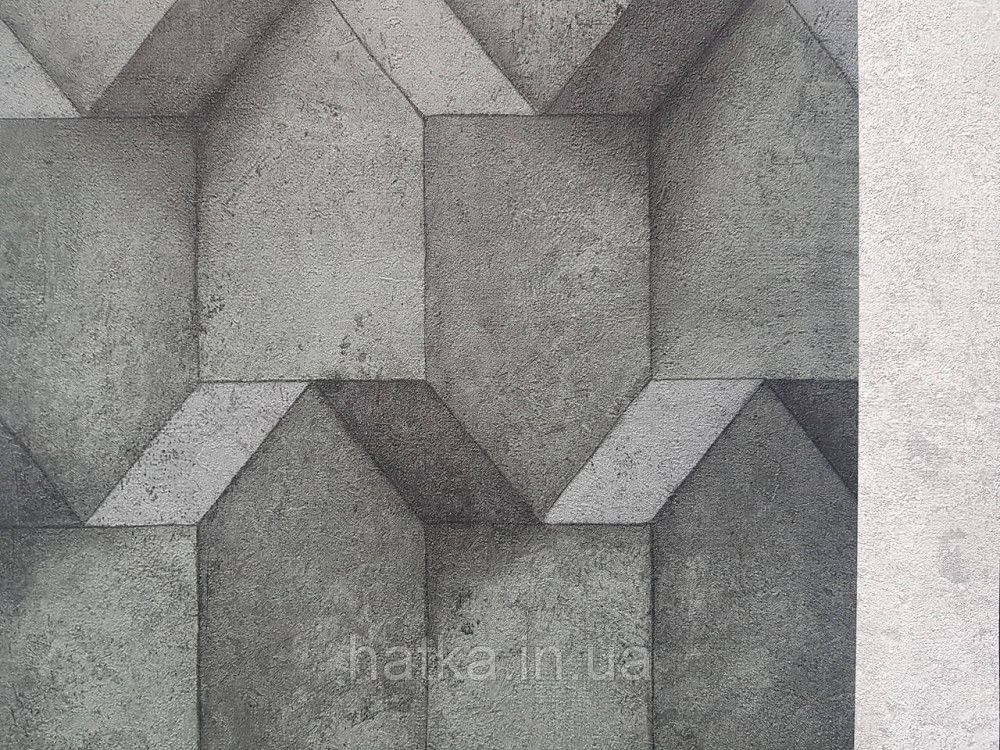 Обои виниловые на флизелине AS creation The Bos 0.53х10 геометрия фигуры структурные черные серые 3д Киев - изображение 2