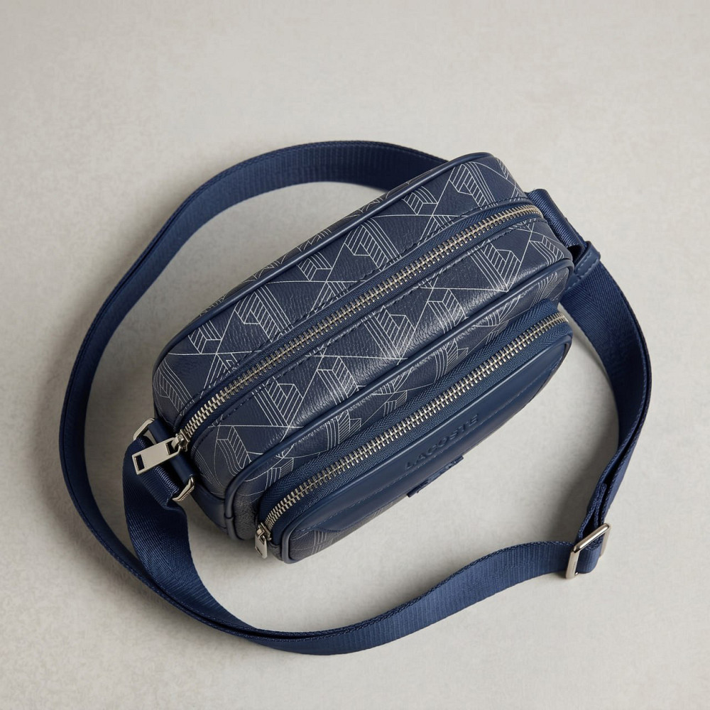 Мужская брендовая сумка, борсетка на плечо Лакоста, Lacoste (3650) blue Киев - изображение 4