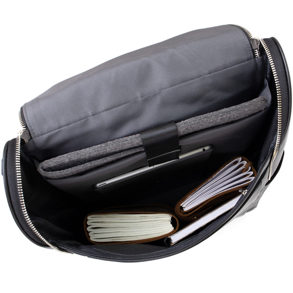 Шкіряний рюкзак для ноутбука роботи навчання та міста Vintage 14523 Чорний Київ - фото 15