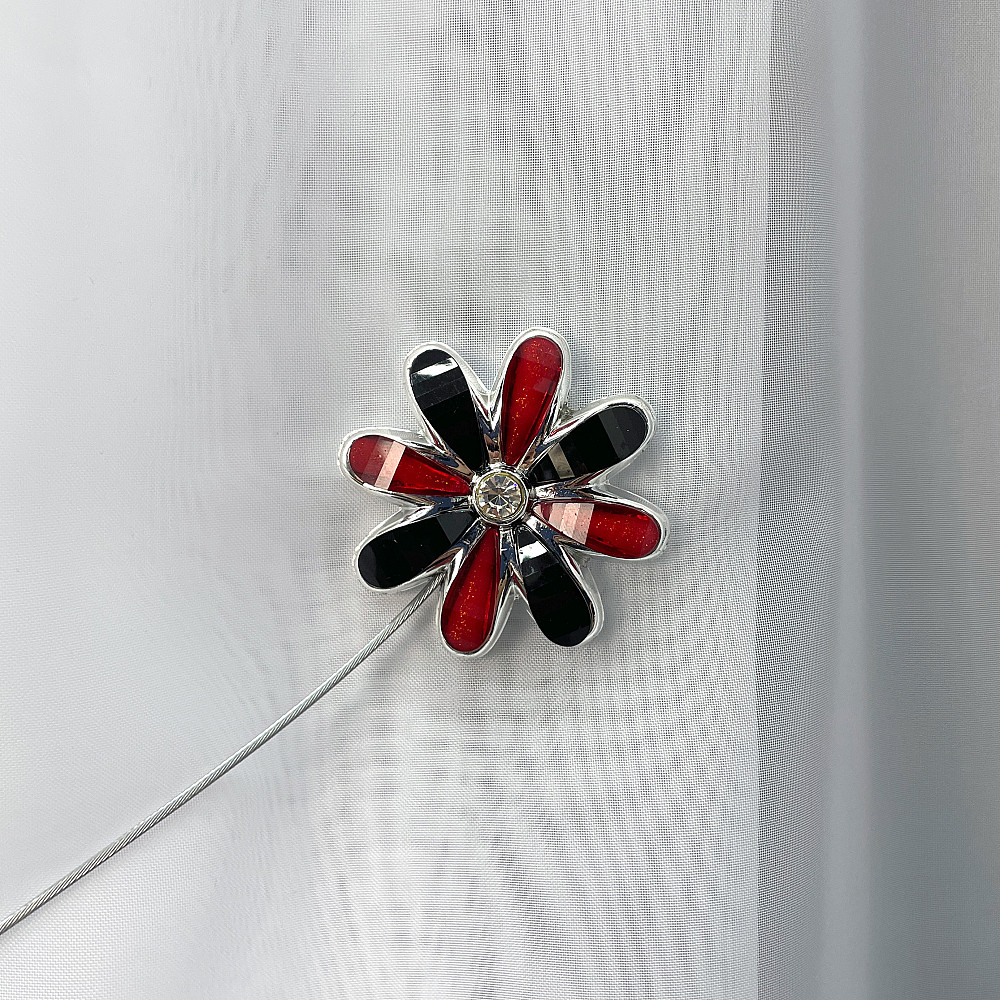 Магніти для штор та гардин "Квітка" набір 2 шт Червоний з чорним (81-253) Київ - фото 2