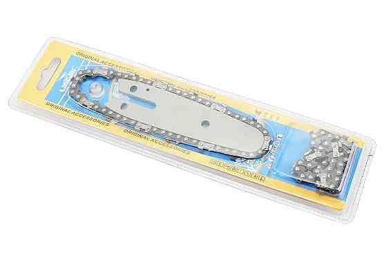 Шина 4"-1,1mm 1/4" 28зв L-14см (Підходить на акумуляторну міні-пилу)  + ланцюг 1/4"-1,1mm-28зв. квад. зуб, на блістері Бершадь