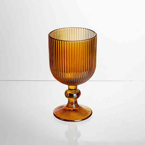 Набір келихів для вина 6 штук 240 мл на ніжці скляні Бурштиновий Yiwu HP-19-209 Коломыя