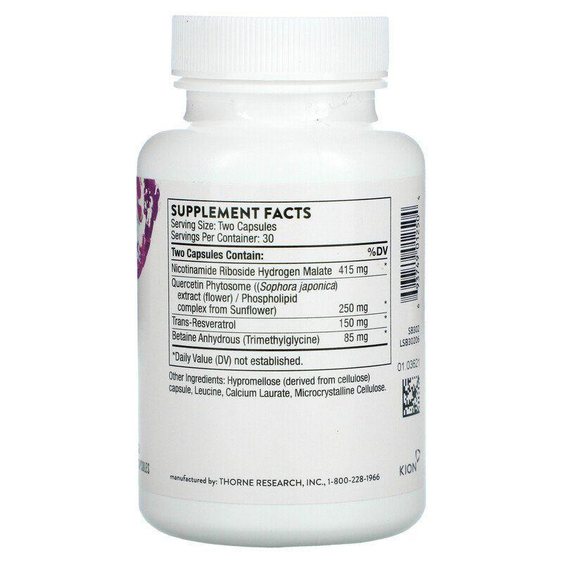 Никотинамид кверцетин и ресвератрол Thorne ResveraCel 60 капс Киев - изображение 2