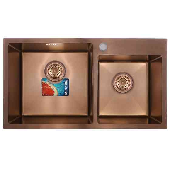 Набор Mixxus SET-7843D-220x1.0-PVD (мойка+смеситель+диспенсер) (MX0586) Киев