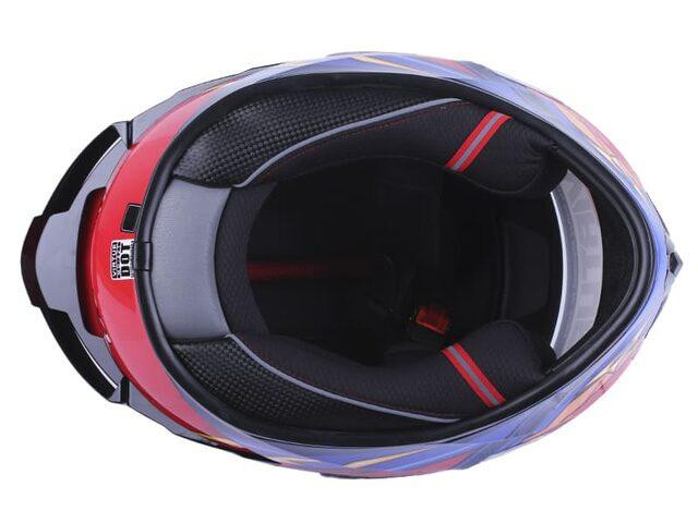 Шолом мотоциклетний інтеграл MD-821, оранжевий із синім, size XL Мукачево - фото 5