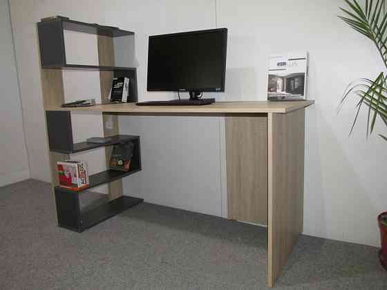 Cтіл комп'ютерний з полицями М-ЗОН Джеко 1416L лівий Німфея Альба (MZN-031025) Львів