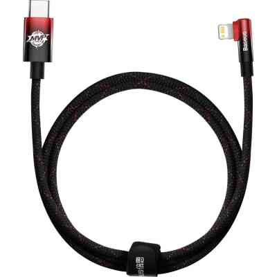 Дата кабель USB-C to Lightning 1.0m 20W 90° corner black/red Baseus (CAVP000220) Винница