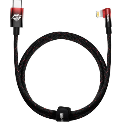 Дата кабель USB-C to Lightning 1.0m 20W 90° corner black/red Baseus (CAVP000220) Винница - изображение 1