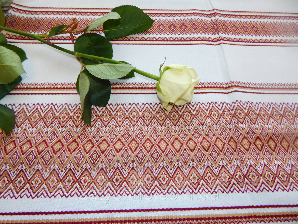 Коричневая скатерть с вышивкой Киев - изображение 1