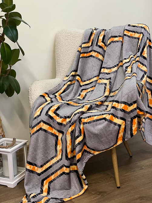 Ecotton Плед Ecotton 200х220 см із мікрофібри Well Soft Соти сірий ( ) Киев - изображение 1