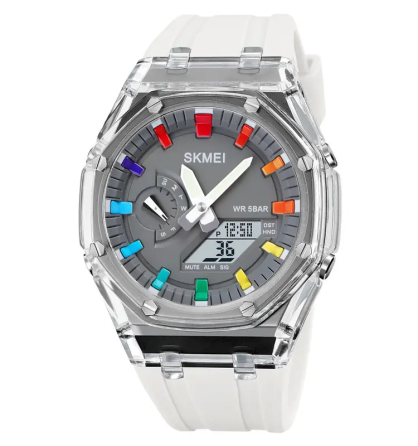 Годинники чоловічі спортивні Skmei 2100 (Білий з сірим циферблатом) Вінниця