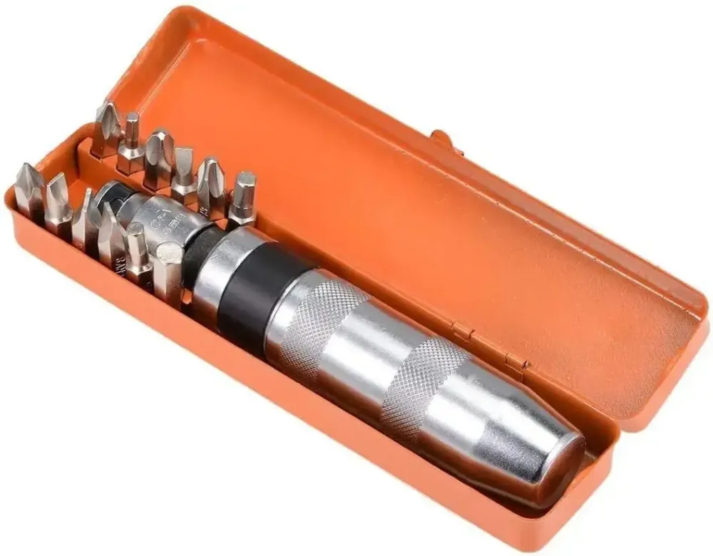 Набор ударных отверток 14 предметов с переходником и битами, ударно-поворотная отвертка 1/2" Коломыя - изображение 2