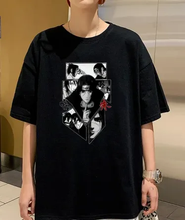 Футболка для хлопчика з аніме принтом Наруто / Ітачі оверсайз (зріст від 165 до 180) Чорний AnimeT1186m Дніпро