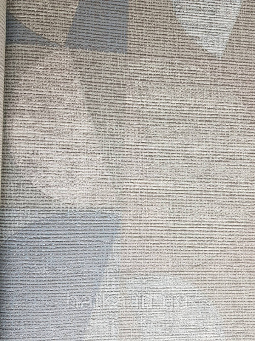 Шпалери вінілові на флізеліновій основі DEKENS Balade 663-01 (Бельгія) геометрія фігури синій бежевий Київ - фото 2