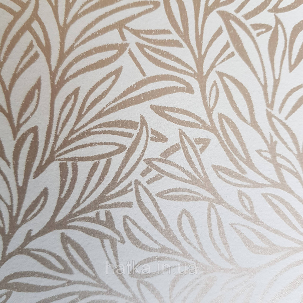 Обои флизелиновые экологически чистые Rasch Salisbury 0.53х10 листья ветки маленькие золотистые на песочном Киев - изображение 2