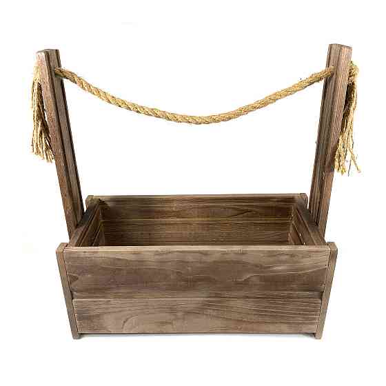 Ящик садовый декоративный для цветов или для хранения вещей из натурального дерева 41х19,5х44 см Каменец-Подольский