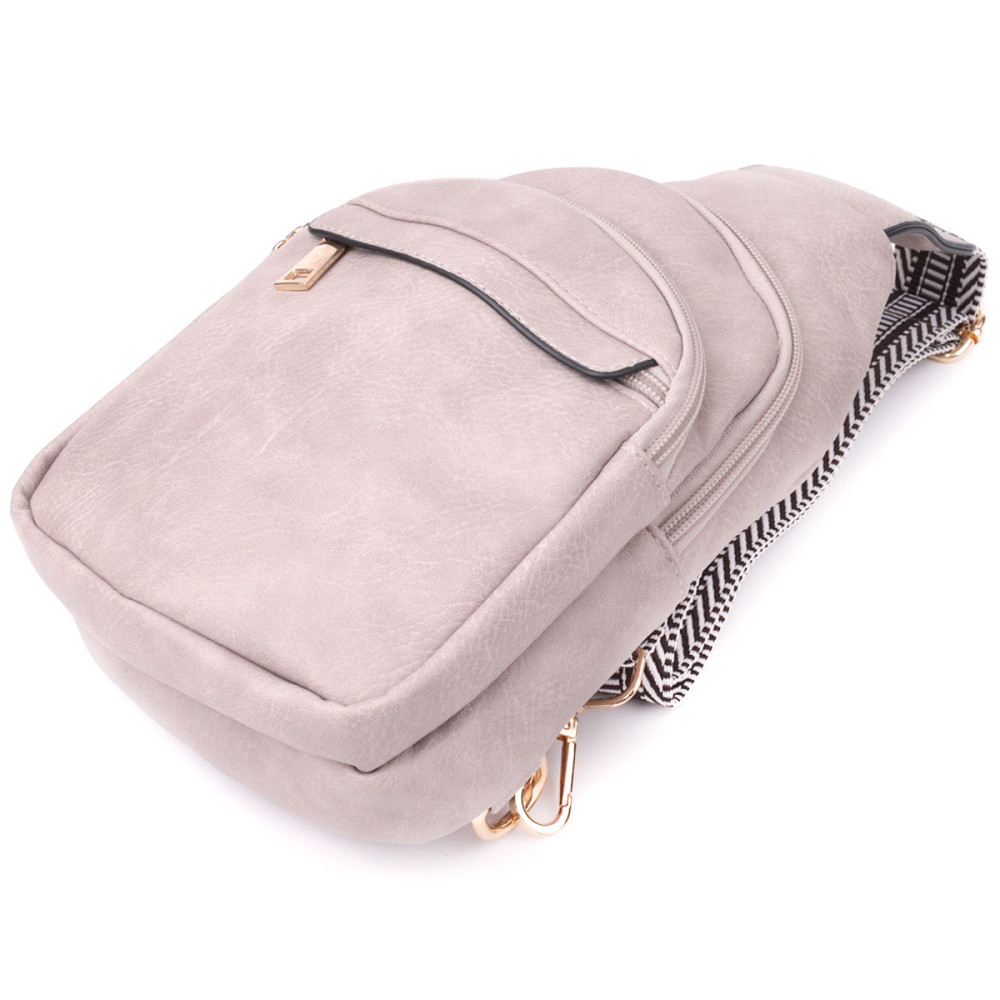 Стильная женская сумка через плечо из экокожи Vintage sale_15119 Бежевый Киев - изображение 6