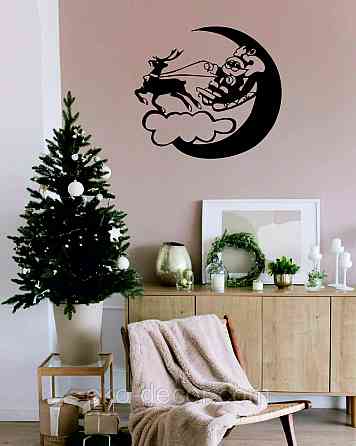 Декоративное настенное Панно «Новый год», Декор на стену 110*98 см, Чёрный Киев