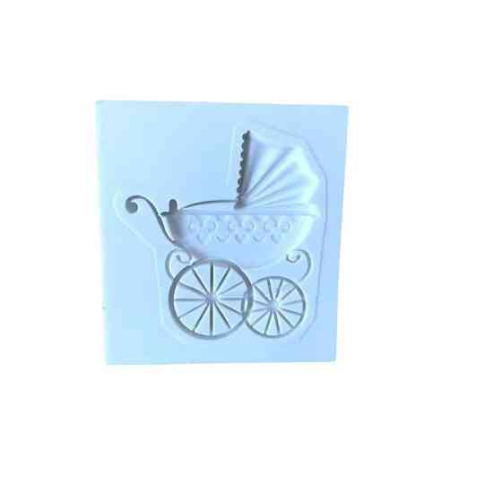 Молд силиконовый Коляска детская 48 на 42 мм серый Киев