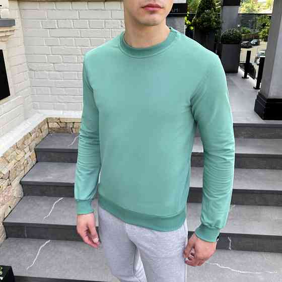 Світшот чоловічий однотонний зелений Pobedov 001 Київ