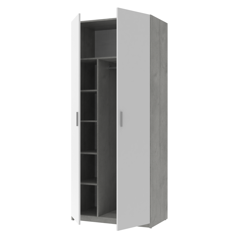 Шафа розпашна для одягу Doros Кен 90х52х210 см Білий/Бетон (DRS-011187) Львів - фото 3