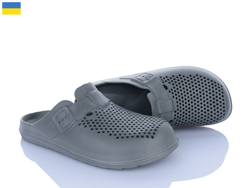 Капці шльопанці із закритим носком передом чоловічі сірі вентильовані легкі піна ЕВА лікарів кухарів для роботи відпочинку 43/44 Одеса - фото 4
