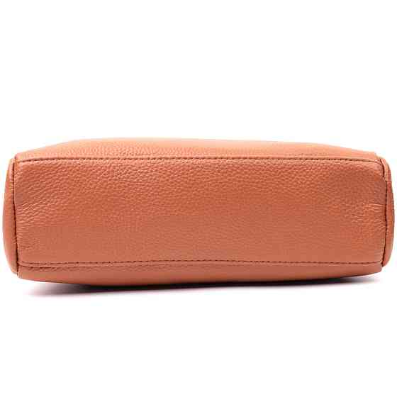 Містка сумка для жінок з кишенями з натуральної шкіри Коричнева (Vintage) Київ