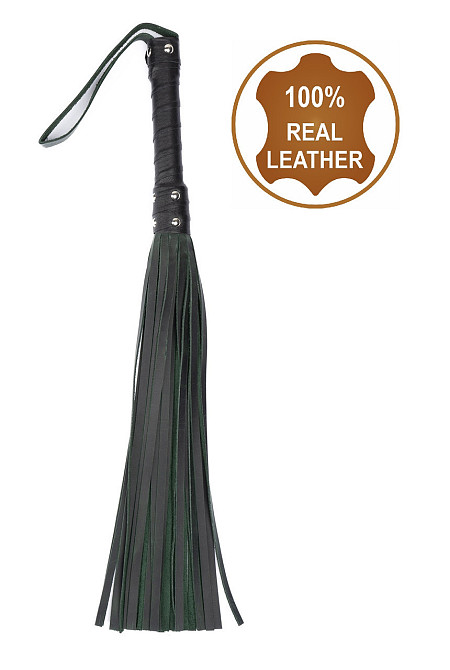 Флогер з натуральної шкіри Flirty Hard Leather - Green, BG-00032 Sex Aura Київ - фото 1