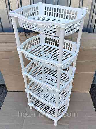 Пластиковая полочка на 5 ярусов белая Харьков