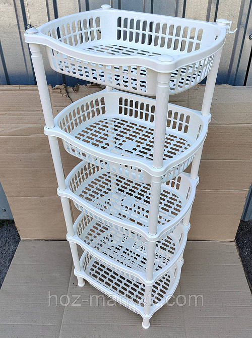 Пластиковая полочка на 5 ярусов белая Харьков - изображение 5