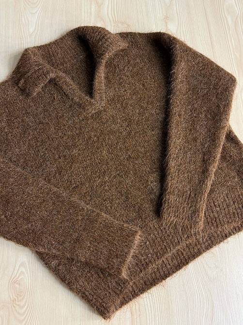 Светр жіночий A-N 19-1 з коміром поло теплий вільний, коричневий, one size Київ - фото 12