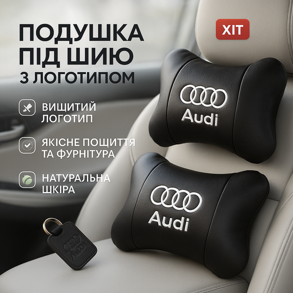 Підголівник-подушка для автомобіля під шию Audi, Подушка для підтримки голови в машині VK-99 Львів - фото 20