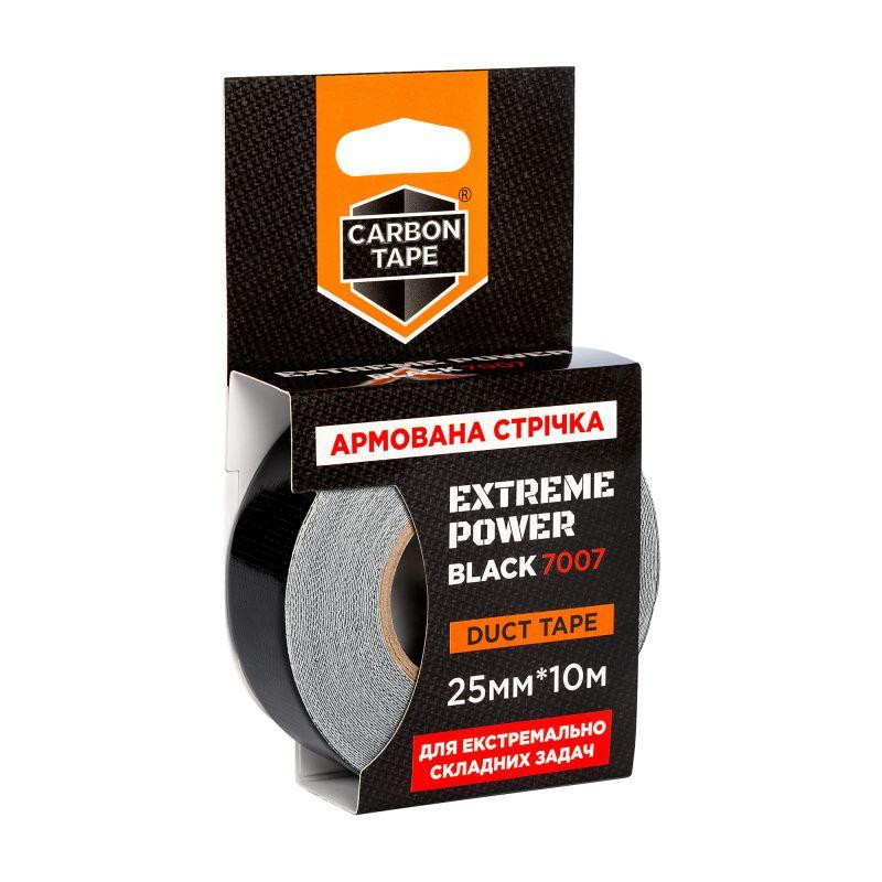 Армована клейка стрічка EXTREME POWER BLACK 7007 CARBON TAPE 25мм х 10м Рівне - фото 1