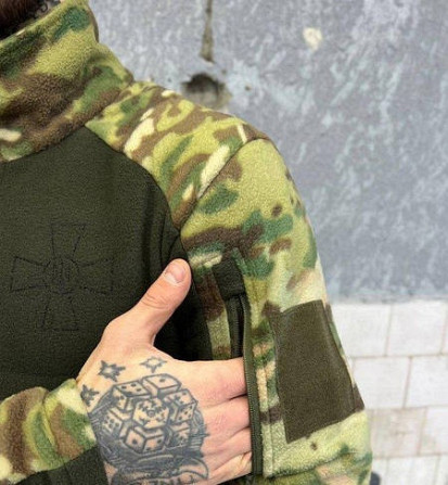 Тактическая флисовка ЗСУ солдат крест теплая олива Киев - изображение 12