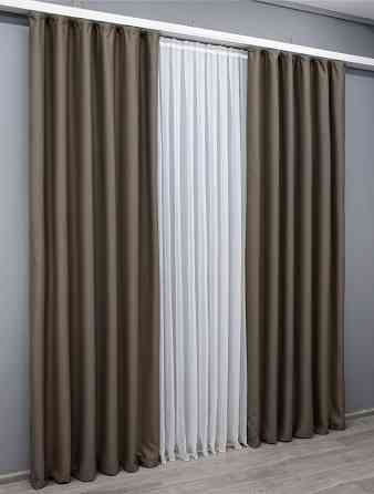 Комплект готових штор VR-Textil Блекаут Midnight № 1673ш Какао 100х290 см 2 шт (31-824) Киев