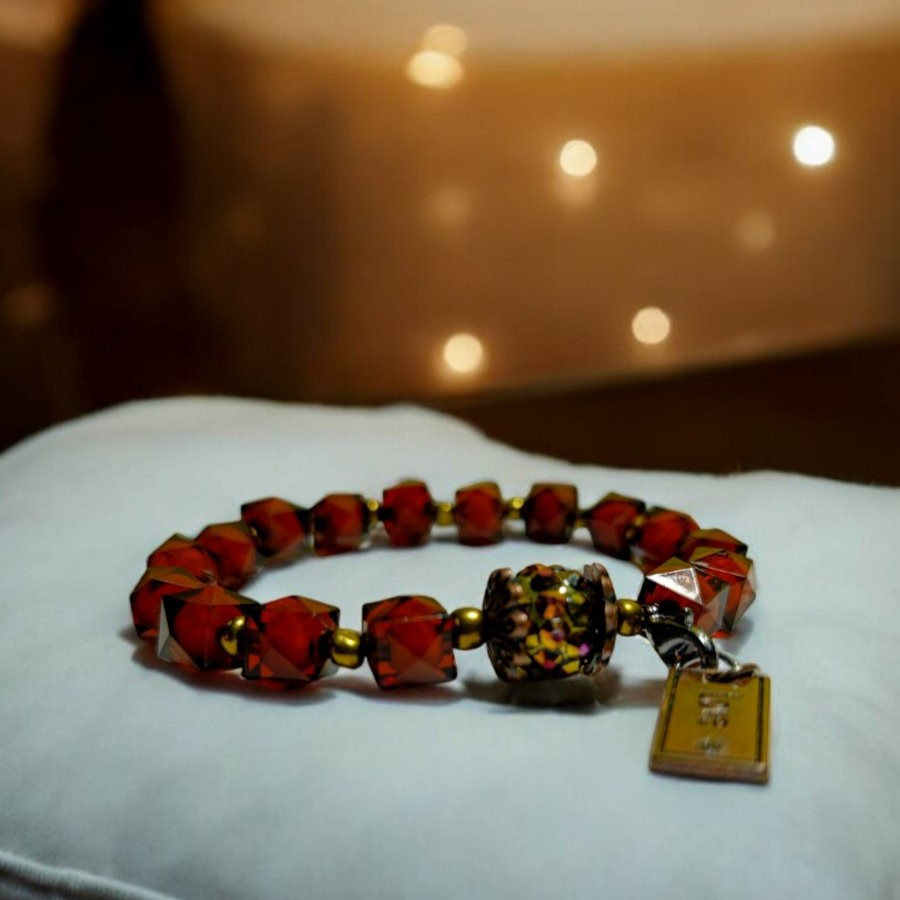 Жіночий браслет-біжутерія на руку на гумці міцний модний стильний новий коричневий PaGo Одеса - фото 1