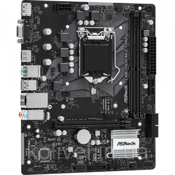 ASRock CML-HDV/M.2 TPM R2.0 (1200/H370, 2*DDR4, PCIex16, DP/HDMI/VGA, 4xSATAІІІ, M.2, GLan, 7.1ch, m Киев - изображение 2