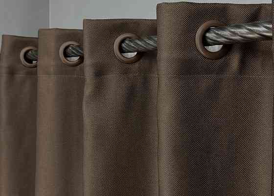 Комплект готовых штор на люверсах VR-Textil Рогожка TERRA LUXE № 1861ш Шоколадный 150х270 см 2 шт (37-0301) Киев