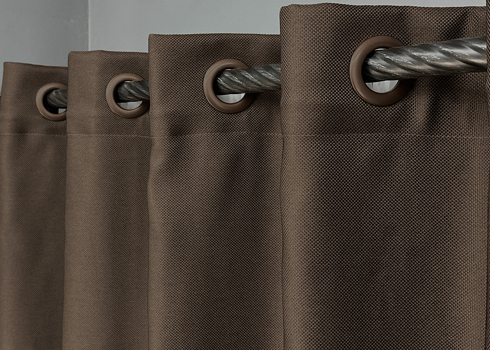 Комплект готовых штор на люверсах VR-Textil Рогожка TERRA LUXE № 1861ш Шоколадный 150х270 см 2 шт (37-0301) Киев - изображение 6