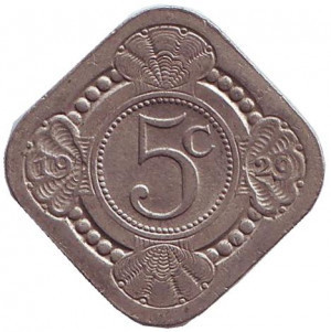 Монета 5 центів. 1929 рік, Нідерланди. Полтава - фото 1