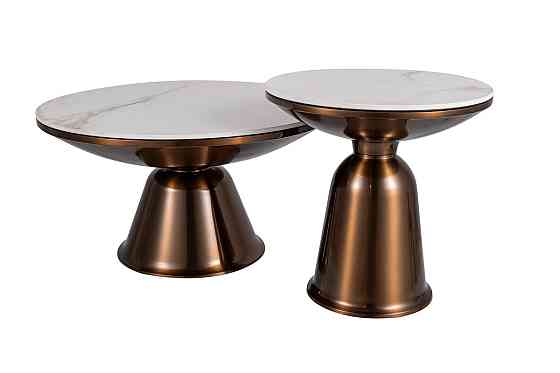 Журнальний столик VERA білий/мідний (к-кт) д.75, д.50 Киев