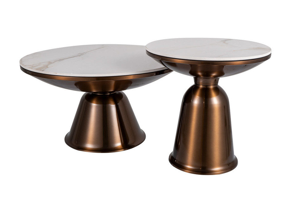 Журнальний столик VERA білий/мідний (к-кт) д.75, д.50 Киев - изображение 2